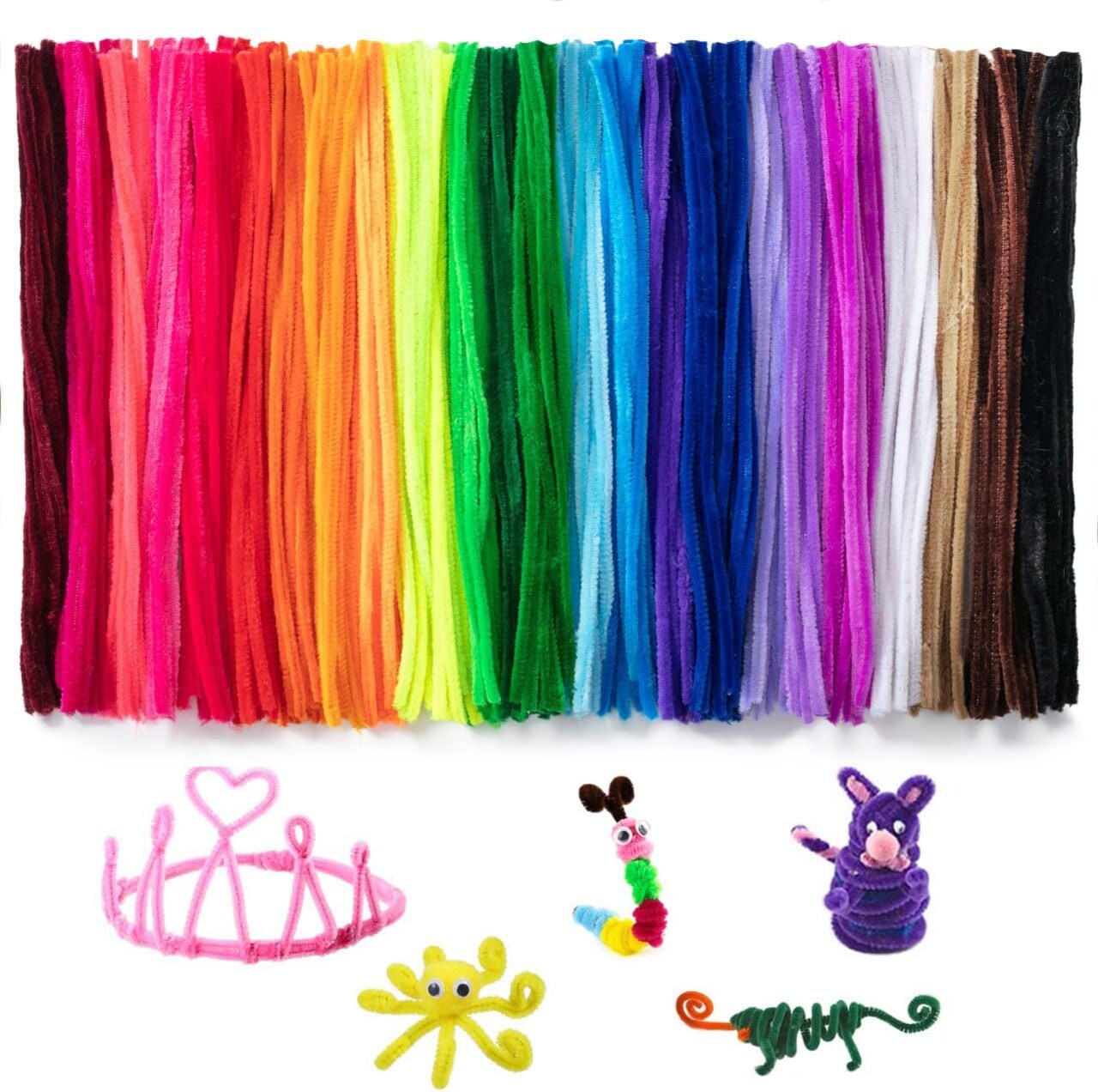 Pipe Cleaners, 324 Pcs, 27 Colors, Chenille Stems, Pipe Cleaners Craft  Supplies, Craft Pipe Cleaners, Chenille Stems Pipe Cleaners, Pipe Cleaners  Bulk, Fuzzy Pipe Cleaners